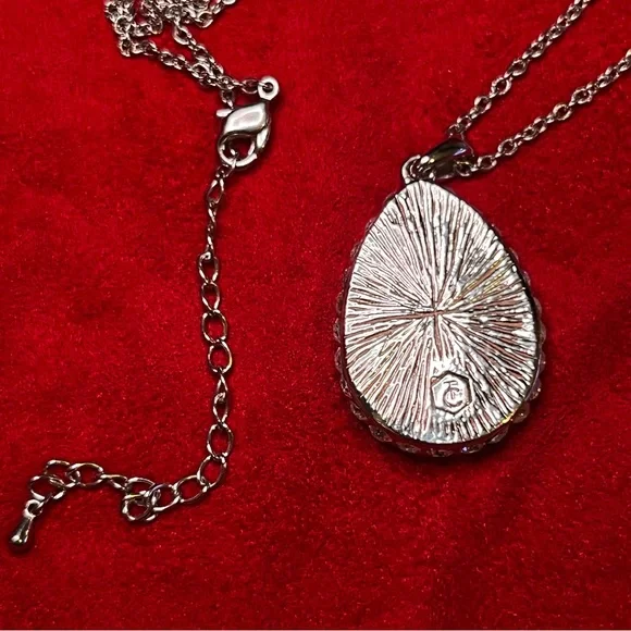 Touchstone Crystal by Swarovski Montana Drop Necklace - Picture 3 of 5